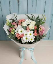 Букет цветов из:  Розы, Лизиантусы и Хризантемы в Алейске Алтайский край