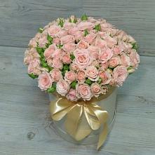 Цветочная композиция из Розы в шляпной коробке #REPLACE_PRED# Алейске Алтайский край