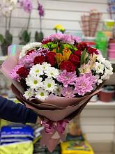 Букет цветов из:  Розы, Хризантемы и Альстромерии #REPLACE_PRED# Алейске Алтайский край