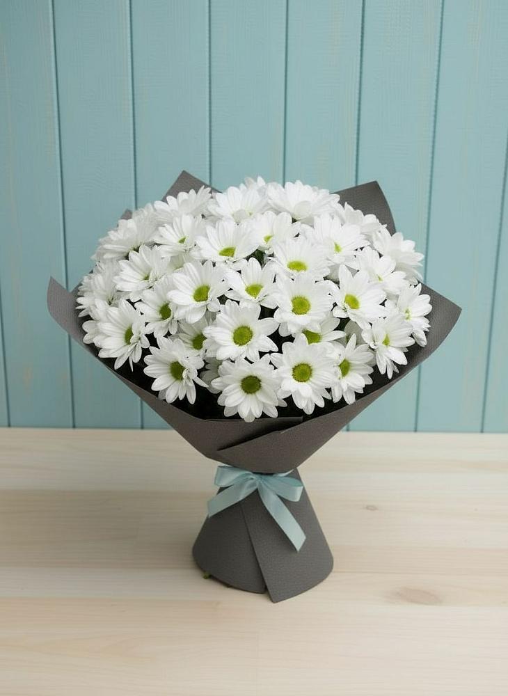 Букет белые хризантемы в Алейске Алтайский край Букет цветов из: Хризантемы в Алейске Алтайский край