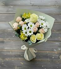 Букет цветов из:  Альстромерии, Розы и Хризантемы в Алейске Алтайский край